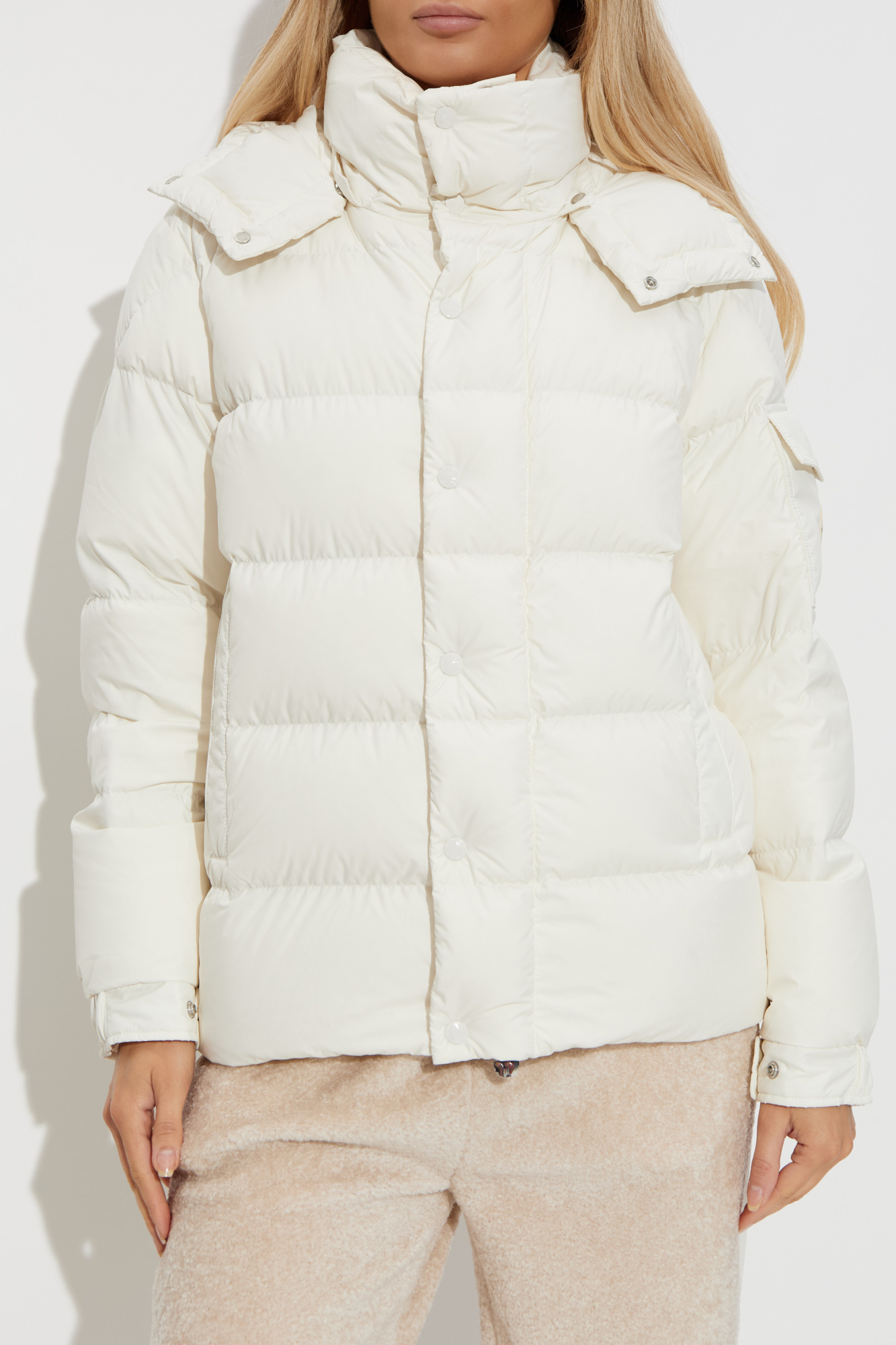 美品MONCLER 150〜160cm 14A Girls Moncler Giasone Floral Nylon Windbreaker Hooded Jacket